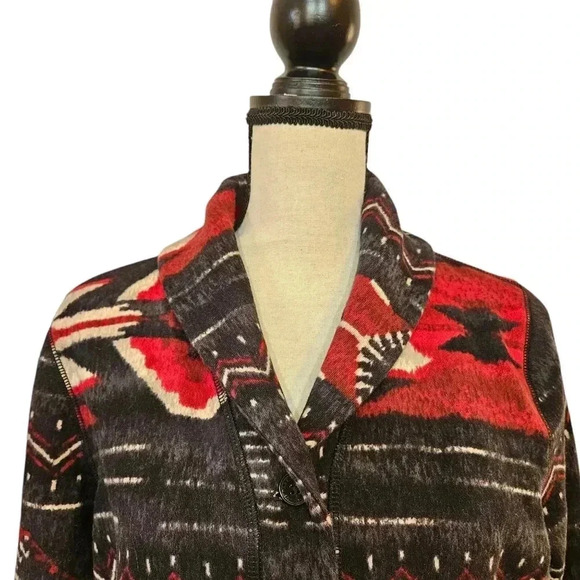 LRL Lauren Jeans Co Ralph Lauren Southwestern Style Sweatshirt Jacket - Picture 3 of 10